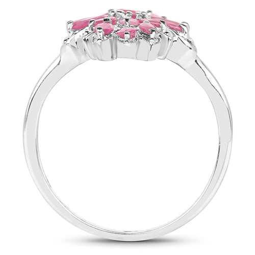 2.04 Carat Genuine Ruby .925 Sterling Silver Ring on sale at MyriadMart