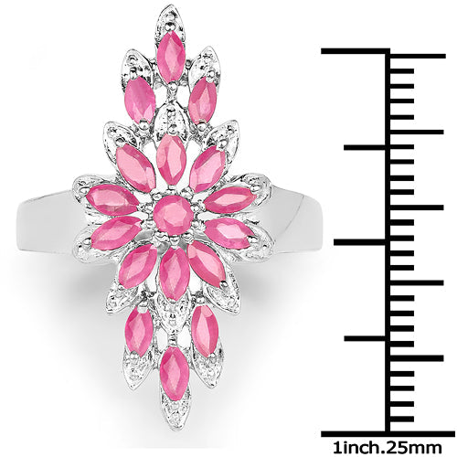 2.04 Carat Genuine Ruby .925 Sterling Silver Ring on sale at MyriadMart