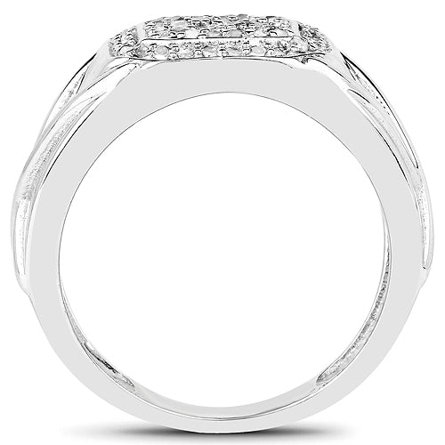 14K White Gold Plated 0.24 Carat Genuine White Diamond .925 Sterling Silver Ring on sale at MyriadMart