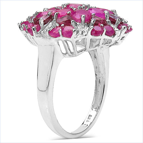 3.90 Carat Genuine Ruby & Rhodolite .925 Sterling Silver Ring on sale at MyriadMart