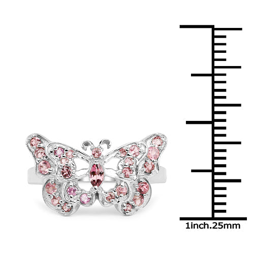 0.83 Carat Genuine Pink Tourmaline .925 Sterling Silver Ring on sale at MyriadMart