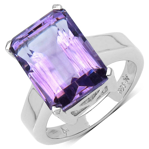 6.10 Carat Genuine Amethyst .925 Sterling Silver Ring on sale at MyriadMart