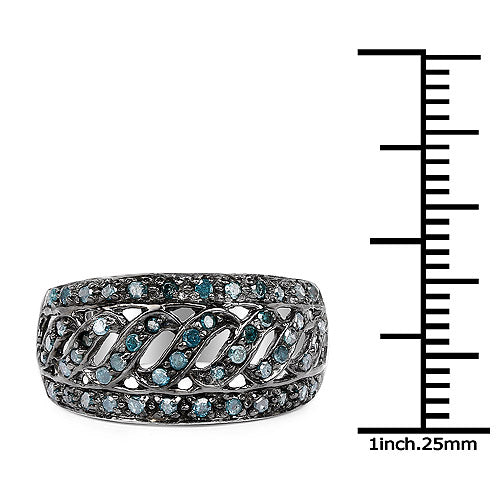 0.60 Carat Genuine Blue Diamond .925 Sterling Silver Ring on sale at MyriadMart