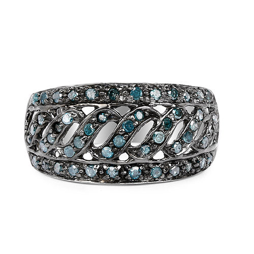 0.60 Carat Genuine Blue Diamond .925 Sterling Silver Ring on sale at MyriadMart