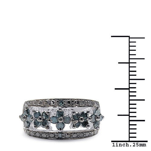 0.62 Carat Genuine Blue Diamond .925 Sterling Silver Ring on sale at MyriadMart