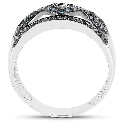 0.32 Carat Genuine Blue Diamond .925 Sterling Silver Ring on sale at MyriadMart
