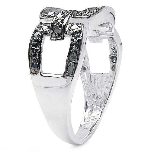 0.36 Carat Genuine Blue Diamond .925 Sterling Silver Ring on sale at MyriadMart