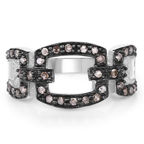 0.32 Carat Genuine Champagne Diamond .925 Sterling Silver Ring on sale at MyriadMart