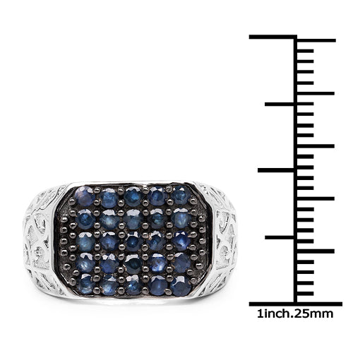 1.13 Carat Genuine Blue Sapphire .925 Sterling Silver Ring on sale at MyriadMart