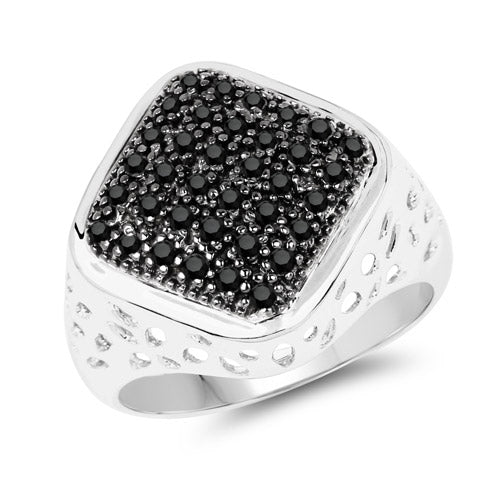 0.54 Carat Genuine Black Diamond .925 Sterling Silver Ring on sale at MyriadMart