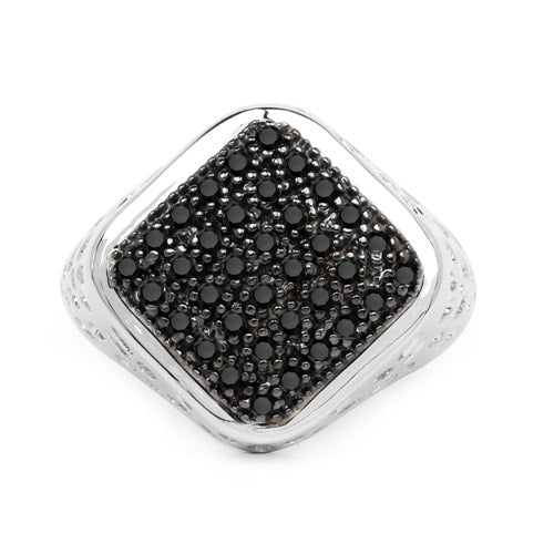 0.54 Carat Genuine Black Diamond .925 Sterling Silver Ring on sale at MyriadMart