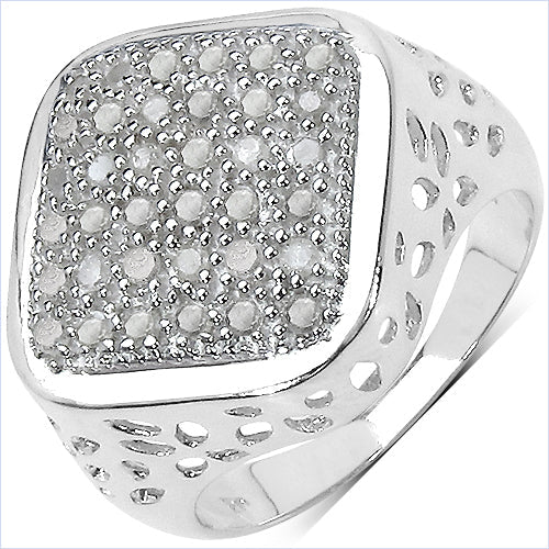 0.54 Carat Genuine White Diamond .925 Sterling Silver Ring on sale at MyriadMart