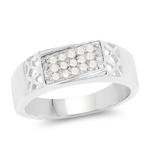 0.23 Carat Genuine White Diamond .925 Sterling Silver Ring on sale at MyriadMart