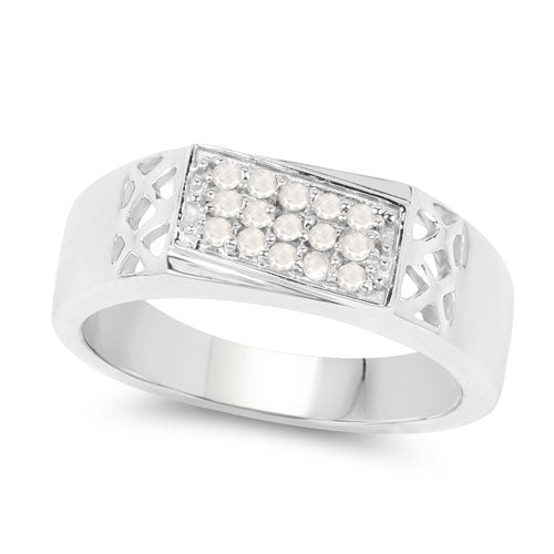 0.23 Carat Genuine White Diamond .925 Sterling Silver Ring on sale at MyriadMart