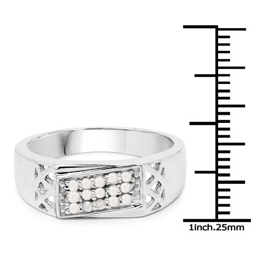 0.23 Carat Genuine White Diamond .925 Sterling Silver Ring on sale at MyriadMart