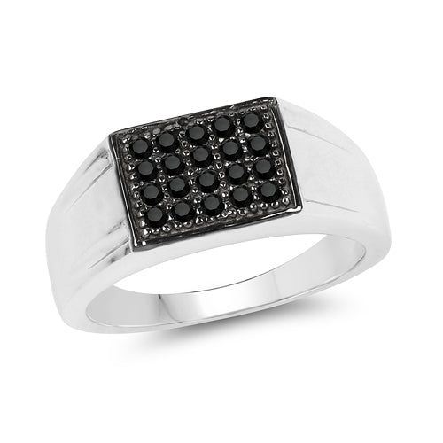 0.30 Carat Genuine Black Diamond .925 Sterling Silver Ring on sale at MyriadMart