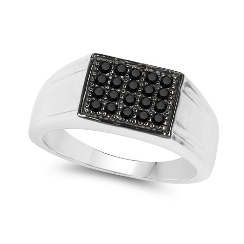 0.30 Carat Genuine Black Diamond .925 Sterling Silver Ring on sale at MyriadMart