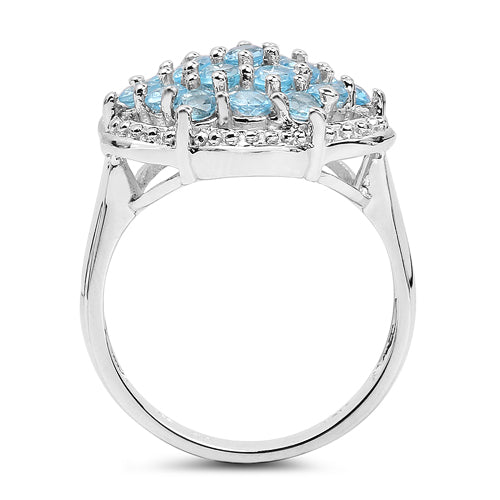 1.90 Carat Genuine Swiss Blue Topaz .925 Sterling Silver Ring on sale at MyriadMart