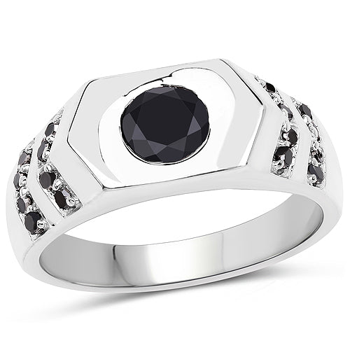 1.53 Carat Genuine Black Diamond .925 Sterling Silver Ring on sale at MyriadMart