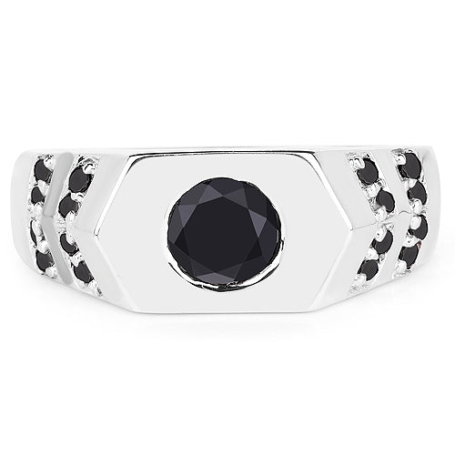 1.53 Carat Genuine Black Diamond .925 Sterling Silver Ring on sale at MyriadMart