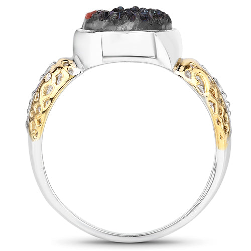 4.74 Carat Genuine Multi Stones .925 Sterling Silver Ring on sale at MyriadMart