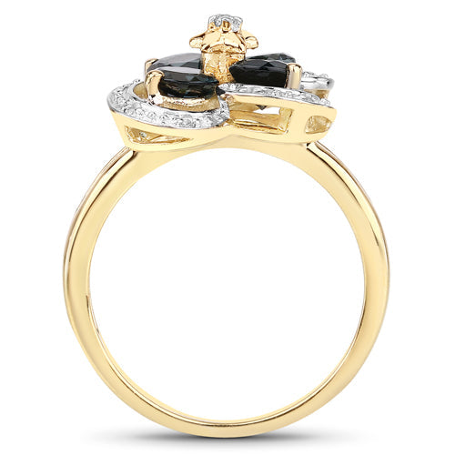 1.76 Carat Genuine London Blue Topaz and White Topaz .925 Sterling Silver Ring on sale at MyriadMart