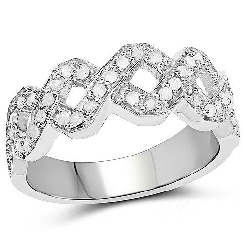 0.40 Carat Genuine White Diamond .925 Sterling Silver Ring on sale at MyriadMart