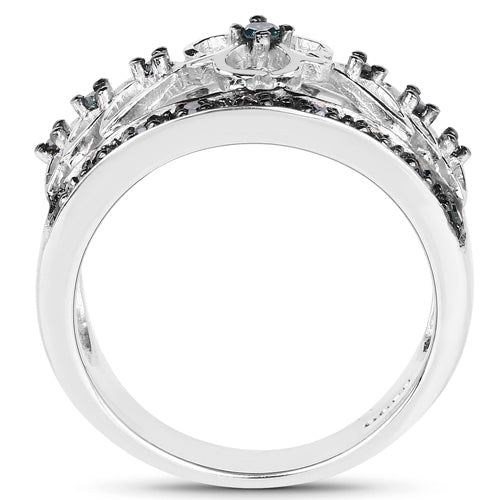 0.31 Carat Genuine Blue Diamond .925 Sterling Silver Ring on sale at MyriadMart