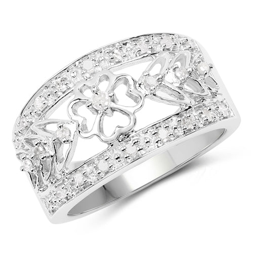0.31 Carat Genuine White Diamond .925 Sterling Silver Ring on sale at MyriadMart