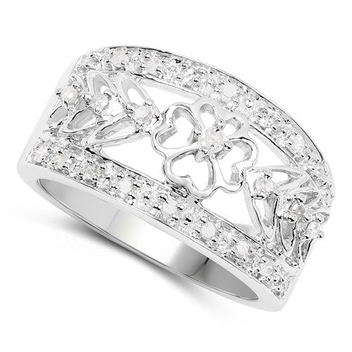 0.31 Carat Genuine White Diamond .925 Sterling Silver Ring on sale at MyriadMart