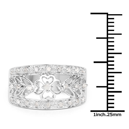 0.31 Carat Genuine White Diamond .925 Sterling Silver Ring on sale at MyriadMart