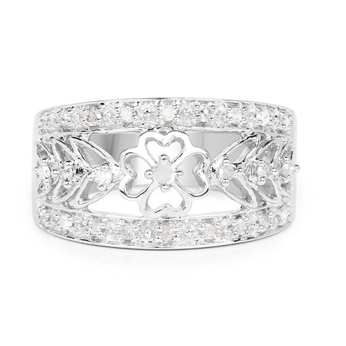 0.31 Carat Genuine White Diamond .925 Sterling Silver Ring on sale at MyriadMart