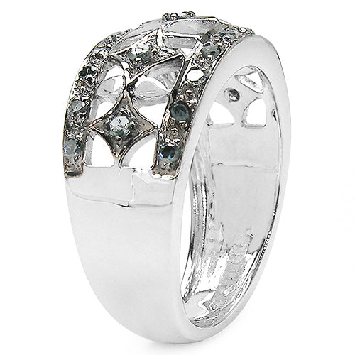 0.29 Carat Genuine Blue Diamond .925 Sterling Silver Ring on sale at MyriadMart