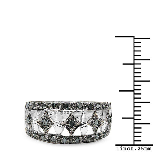 0.29 Carat Genuine Blue Diamond .925 Sterling Silver Ring on sale at MyriadMart