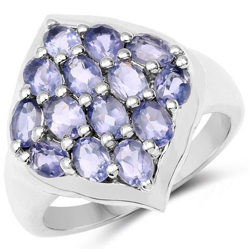 2.38 Carat Genuine Iolite .925 Sterling Silver Ring on sale at MyriadMart