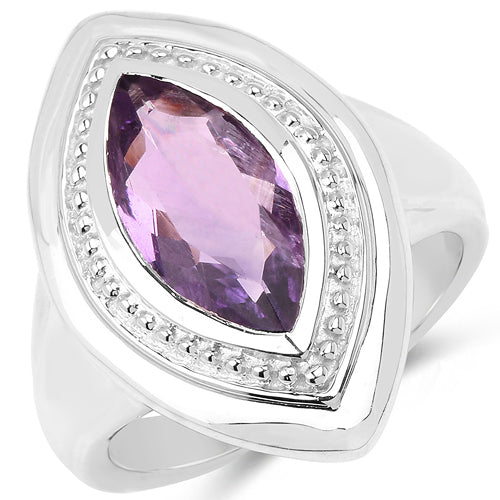 2.00 Carat Genuine Amethyst .925 Sterling Silver Ring on sale at MyriadMart