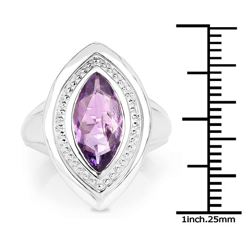 2.00 Carat Genuine Amethyst .925 Sterling Silver Ring on sale at MyriadMart