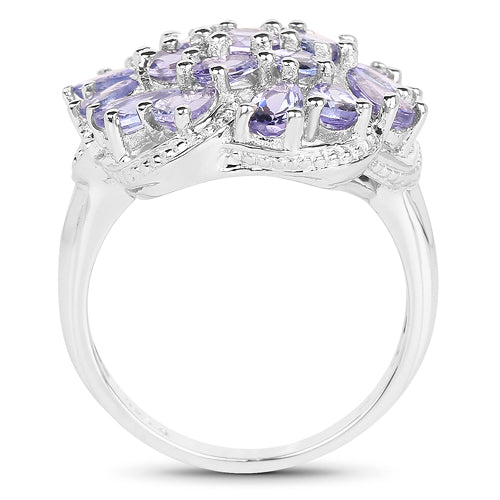 3.35 Carat Genuine Tanzanite .925 Sterling Silver Ring on sale at MyriadMart