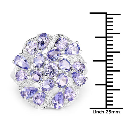 3.35 Carat Genuine Tanzanite .925 Sterling Silver Ring on sale at MyriadMart