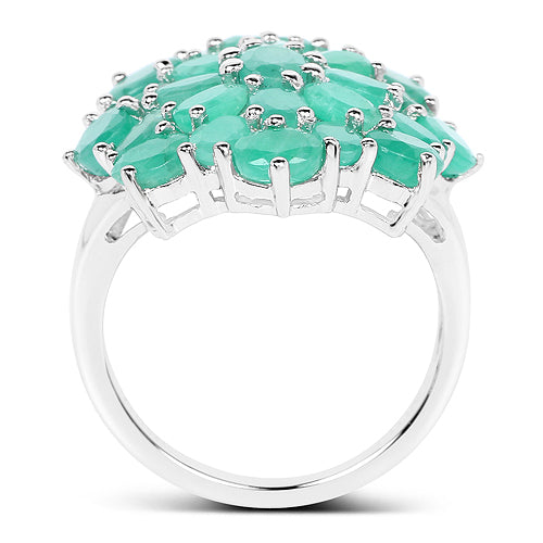 5.88 Carat Genuine Emerald .925 Sterling Silver Ring on sale at MyriadMart