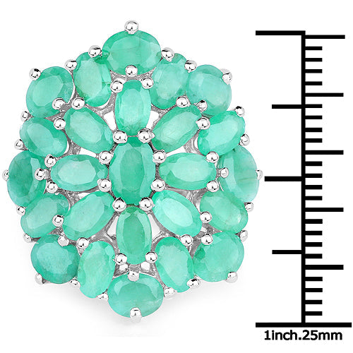 5.88 Carat Genuine Emerald .925 Sterling Silver Ring on sale at MyriadMart