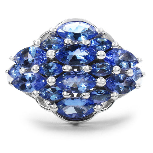 2.48 Carat Genuine Tanzanite .925 Sterling Silver Ring on sale at MyriadMart