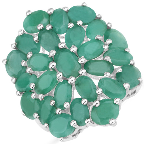 5.88 Carat Genuine Emerald .925 Sterling Silver Ring on sale at MyriadMart