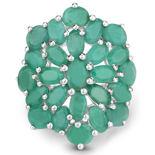 5.88 Carat Genuine Emerald .925 Sterling Silver Ring on sale at MyriadMart