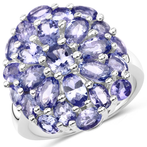 7.08 Carat Genuine Tanzanite .925 Sterling Silver Ring on sale at MyriadMart