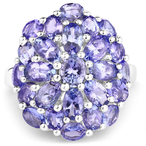 7.08 Carat Genuine Tanzanite .925 Sterling Silver Ring on sale at MyriadMart