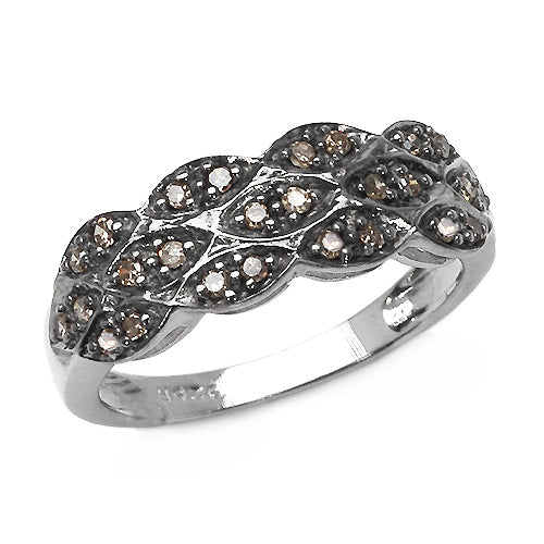 0.31 Carat Genuine Champagne Diamond .925 Sterling Silver Ring on sale at MyriadMart
