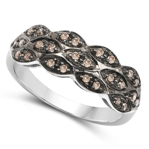 0.31 Carat Genuine Champagne Diamond .925 Sterling Silver Ring on sale at MyriadMart