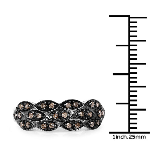 0.31 Carat Genuine Champagne Diamond .925 Sterling Silver Ring on sale at MyriadMart