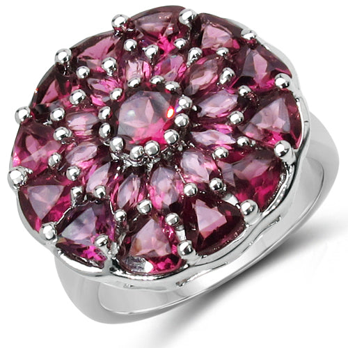5.08 Carat Genuine Rhodolite .925 Sterling Silver Ring on sale at MyriadMart